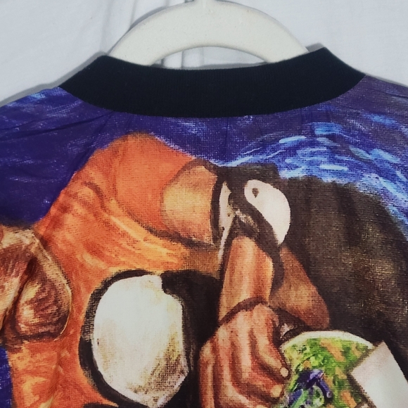 Men's Kleino Van Gogh Starry Night Skater Artsy Bomber Jacket - Size Medium - Picture 9 of 15